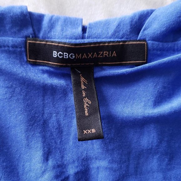 BCBGMaxAzria Blue Rayon Tie Waist Dress - Picture 4 of 6